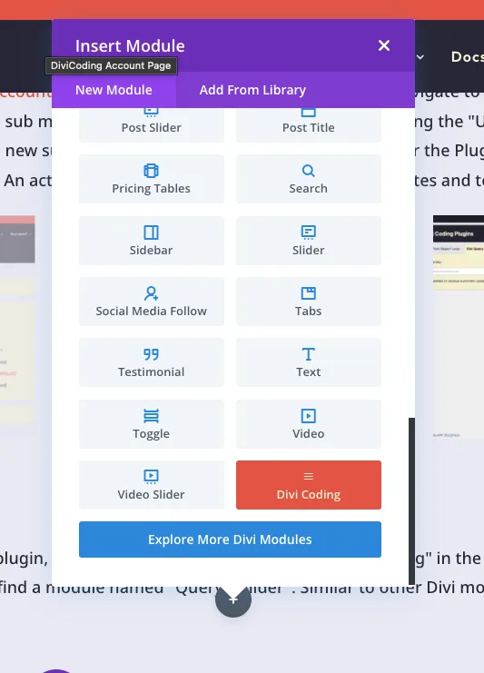 Divi Query Builder Module Box Folder