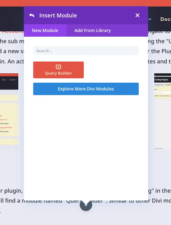 Divi Query Builder Module Box