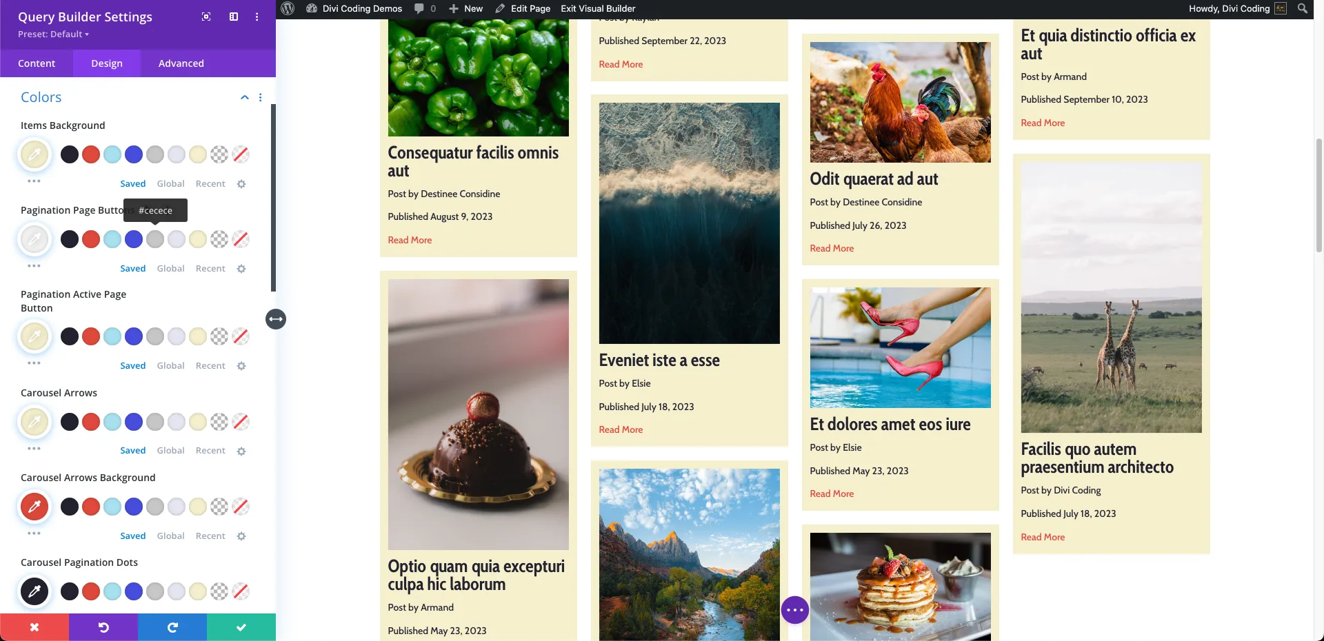 Colors - VB - Divi Query Builder