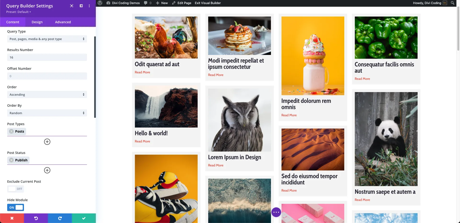 Post Query - VB - Divi Query Builder