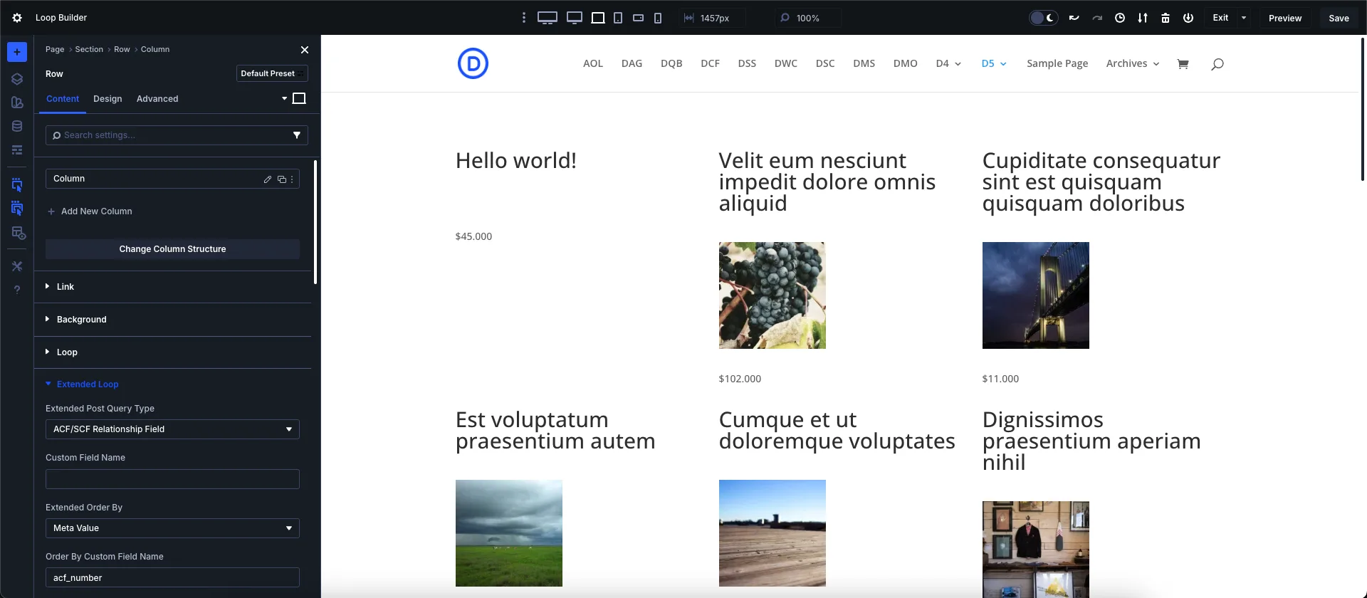 Divi Extended Loop - VB - Main