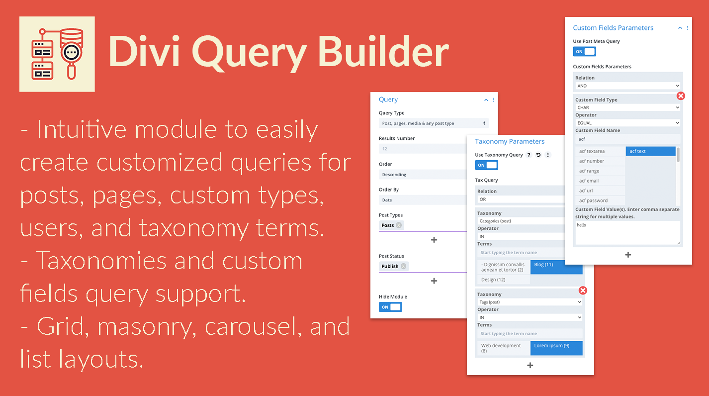 Divi Query Builder Poster